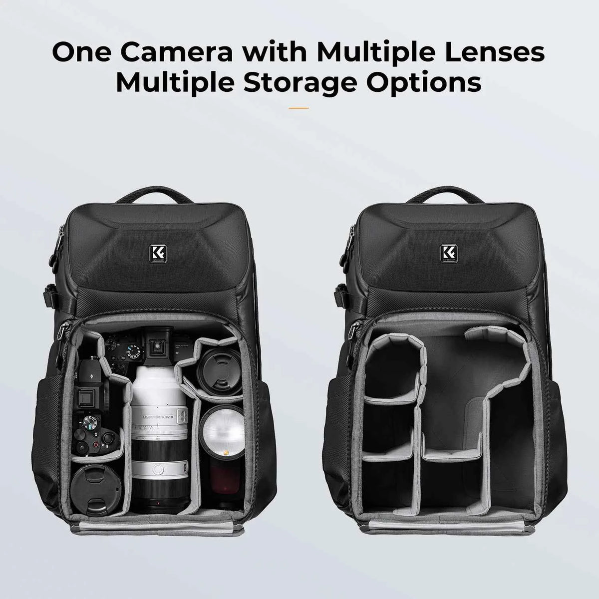 K&F 20L Hardshell Camera Backpack with 15.6 Inch Laptop Compartment