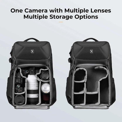 K&F 20L Hardshell Camera Backpack with 15.6 Inch Laptop Compartment
