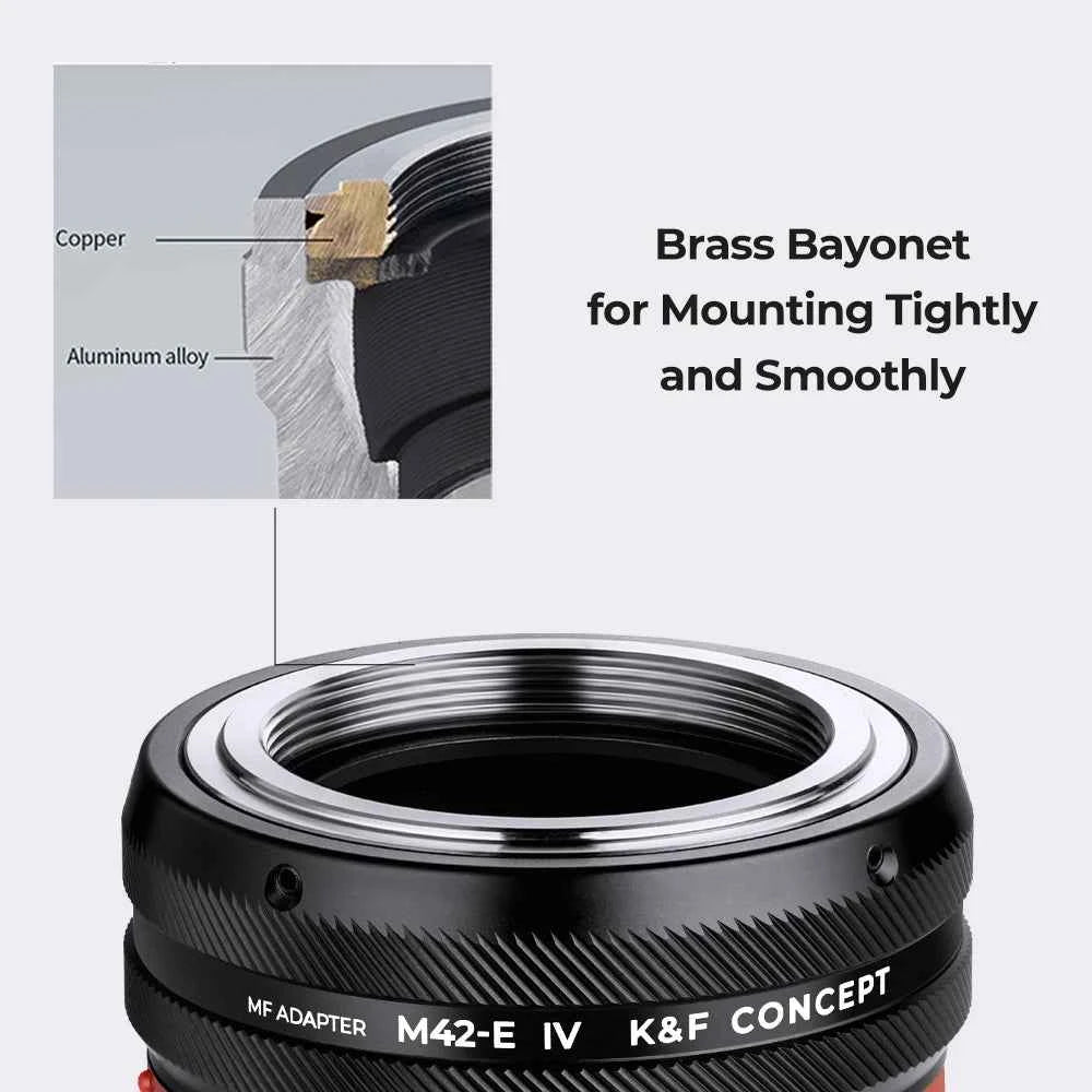 K&F CONCEPT Camera Lens Adapter for M42 Mount Lens to Sony E NEX Canon EF EOS R EOS M Nikon F Z Fujifilm FX M4/3 Leica SR Camera
