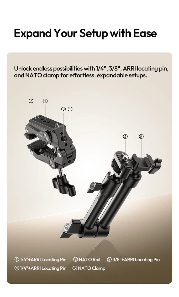 Ulanzi HD02 Super Clamp with 360° Mini Ball Head