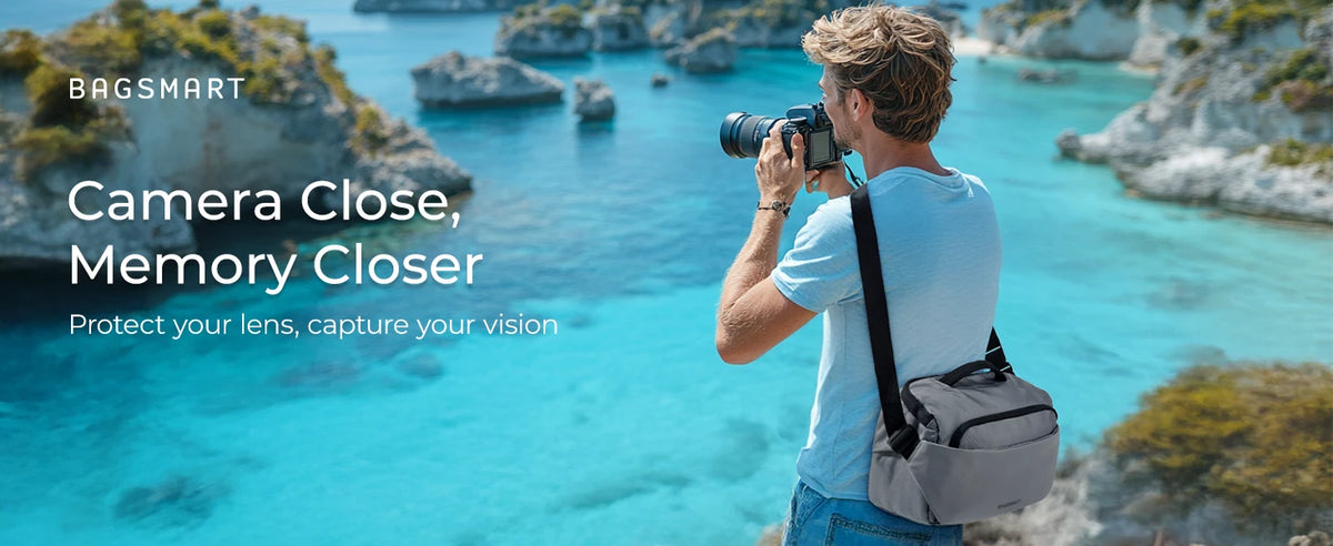 BAGSMART Camera Sling Bag with Tripod Holder