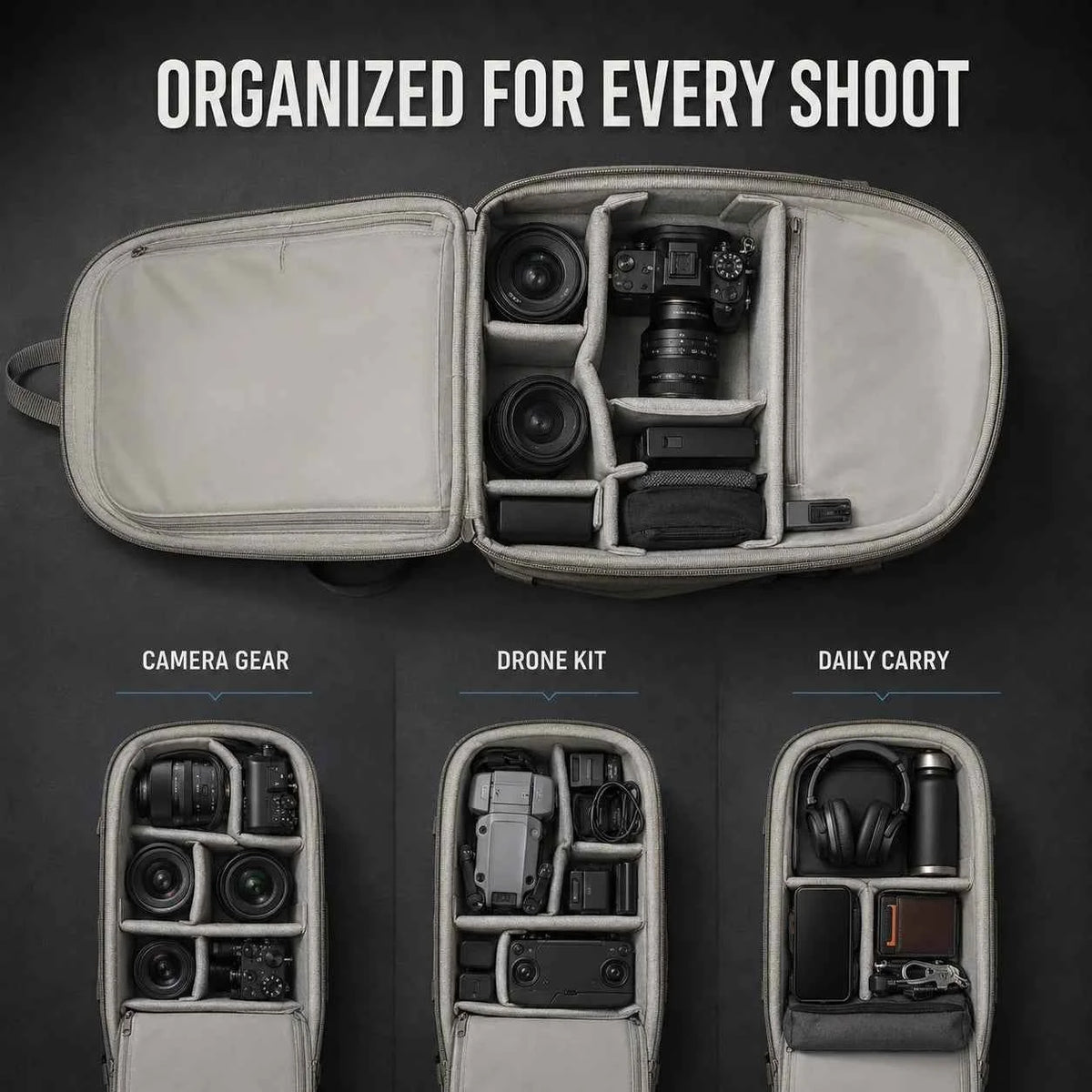 SOARSHOT 16L/22L Water-Resistant Camera Backpack