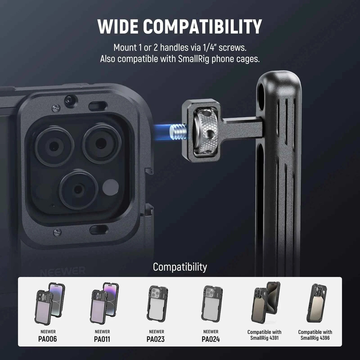 NEEWER 2-Pack Rotatable Handles for Smartphone Video Rigs