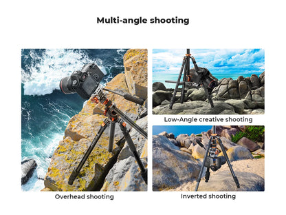 K&F T254A7 231cm Fluid Head Tripod with Transverse Column
