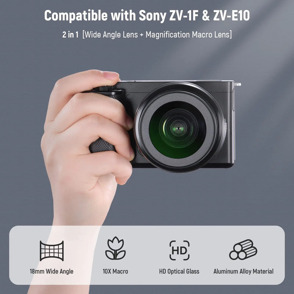 NEEWER 40.5mm HD Wide-Angle and 10x Macro Lens Adapter
