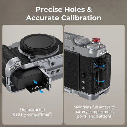 SmallRig L-Shape Mount Plate with Silicone Handle for Fujifilm X-M5 - (Sliver) 4875 Kit