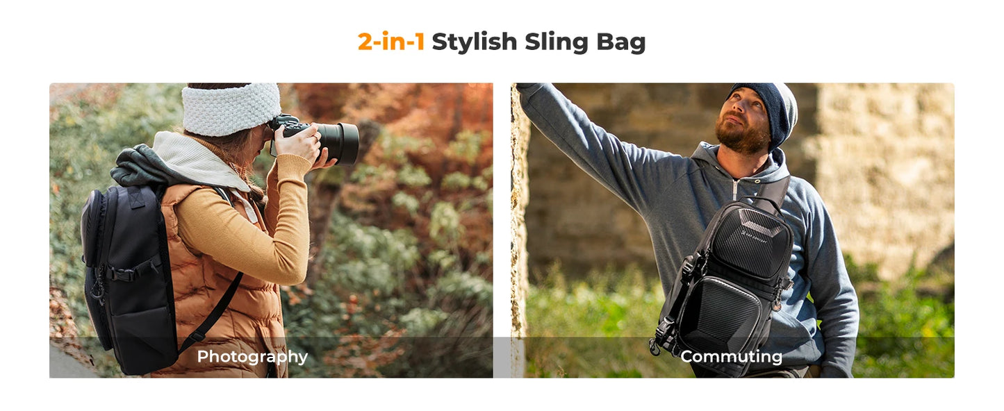 K&F 10L Hard Shell Camera Sling Bag