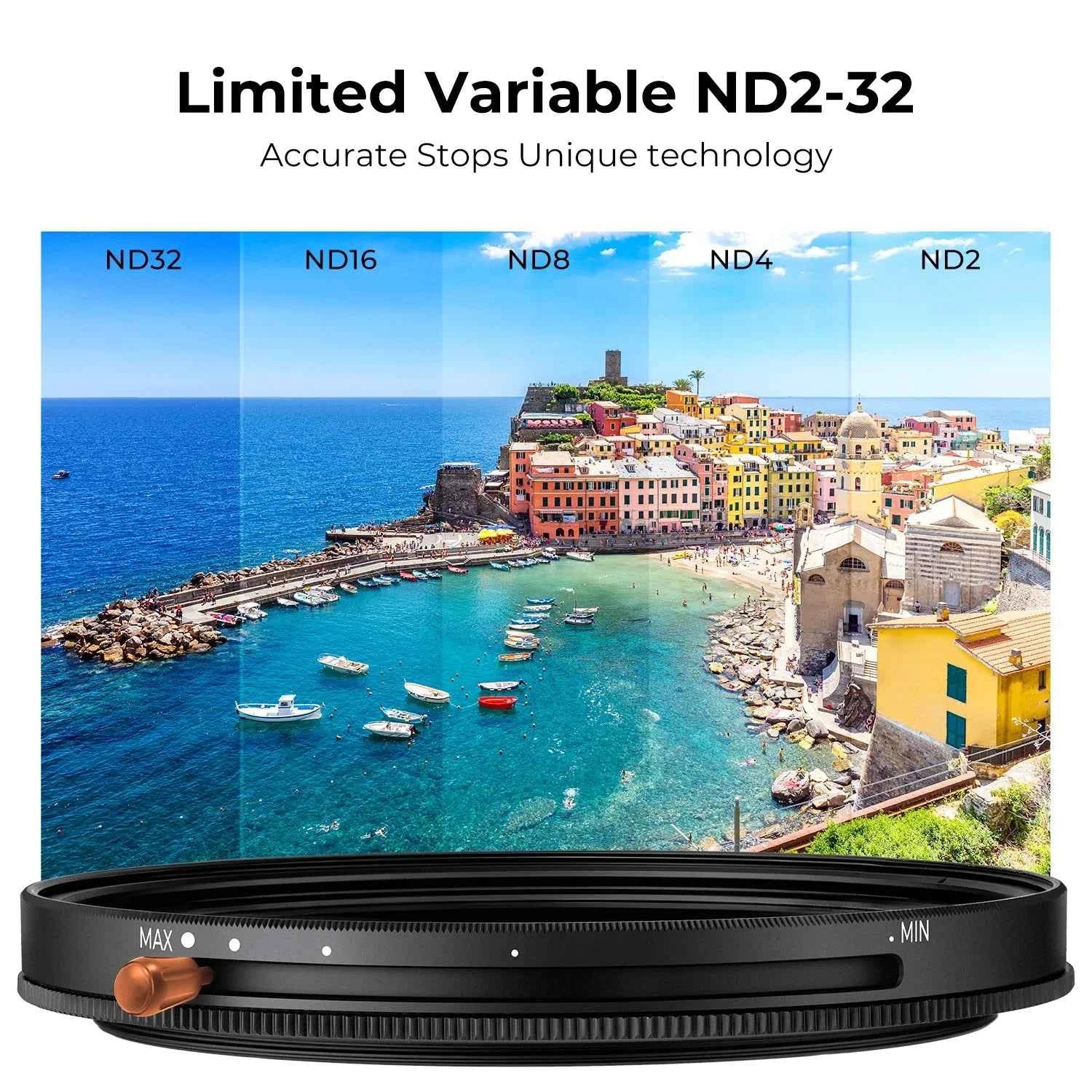 K&F CONCEPT ND & CPL 2 in 1 Lens Filter ND2-ND32 (1-5 Stop) Variable Neutral Density and Polarizer for Camera Lens Nano-D Series