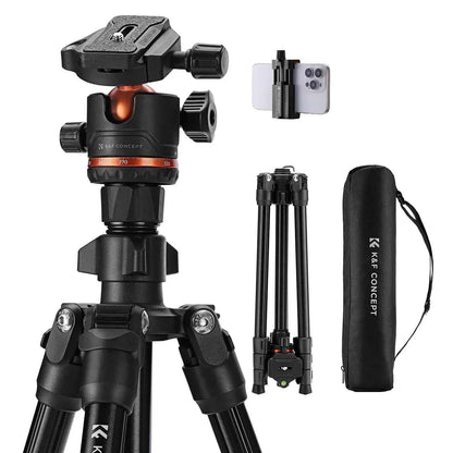 K&F 178cm Aluminium Travel Tripod with Ball Head