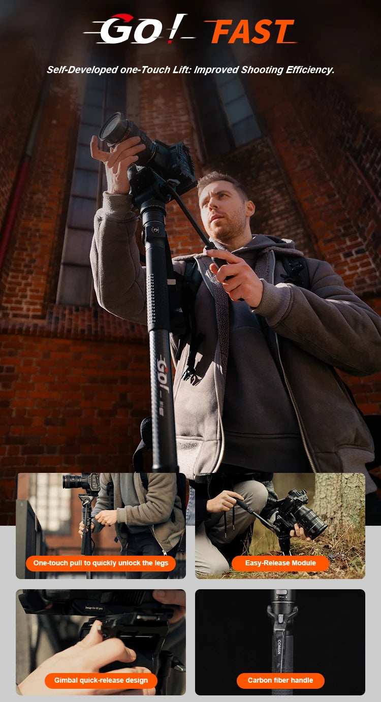 COMAN M1 Pro V5 Carbon Fibre Monopod Tripod