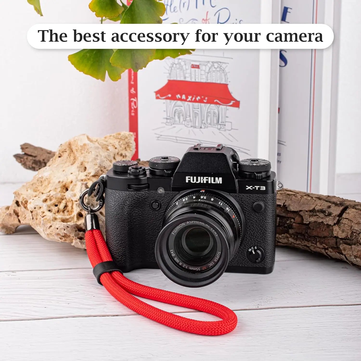 Camera Hub Essentials Compact Rope Camera Wrist Strap - Striped Black