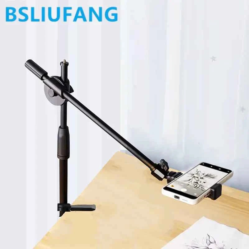 Tabletop Overhead Phone Tripod Stand with Ring Light