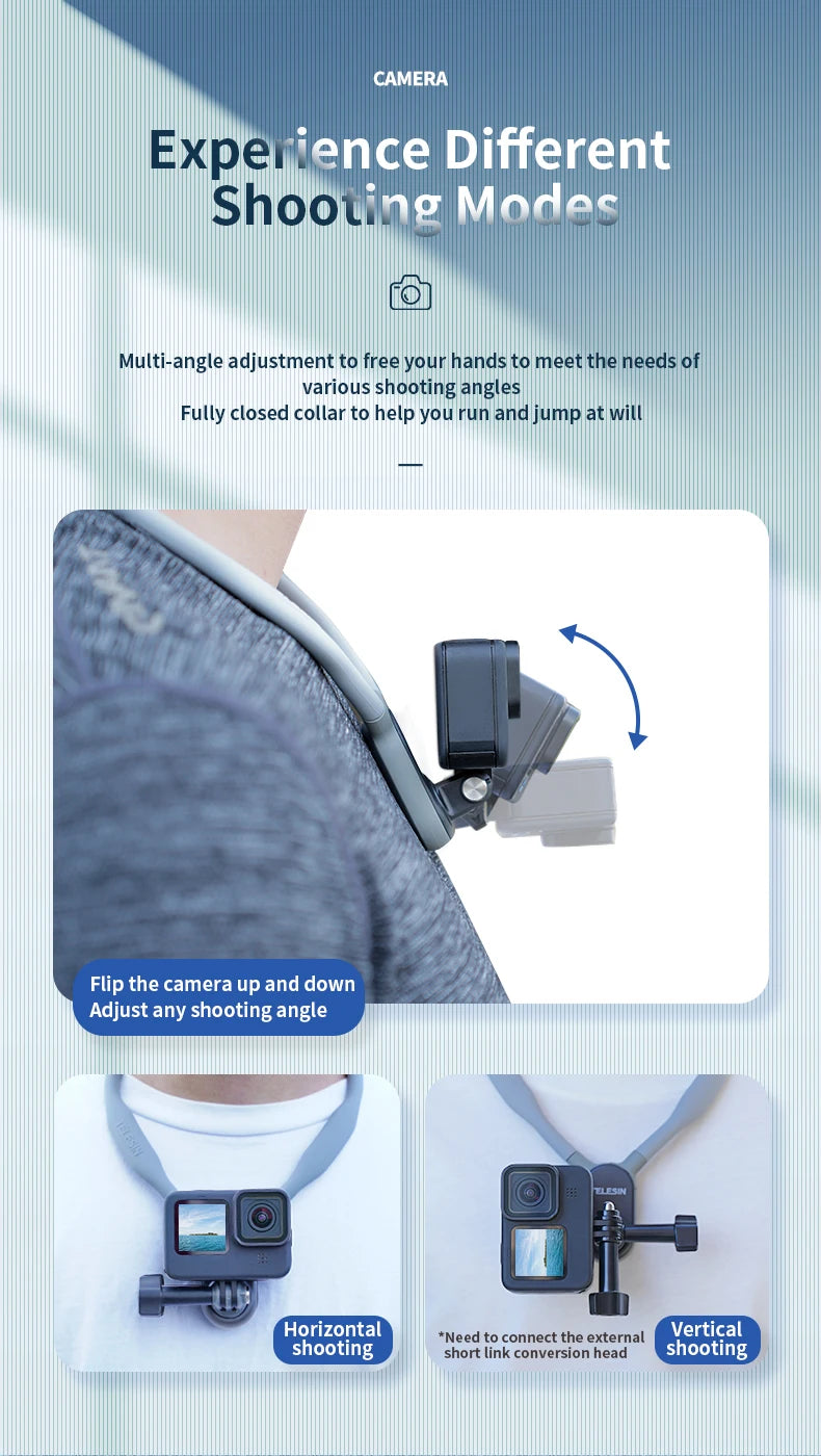 TELESIN Silicone Neck Mount for Action Cameras & Phones