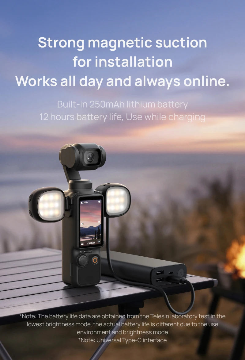 TELESIN Magnetic Mini Fill Light for DJI Osmo Pocket