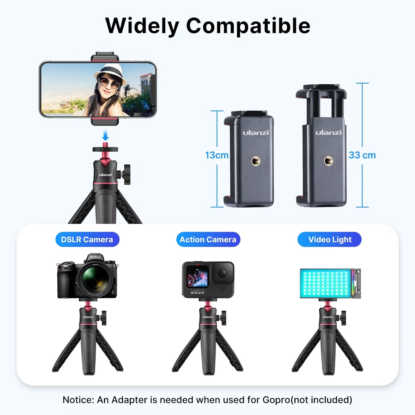 Ulanzi MT-08 White Mini Tripod and Hand Grip
