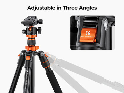 K&F Concept 80.7-Inch Aluminium Camera Tripod with 10kg Load Capacity