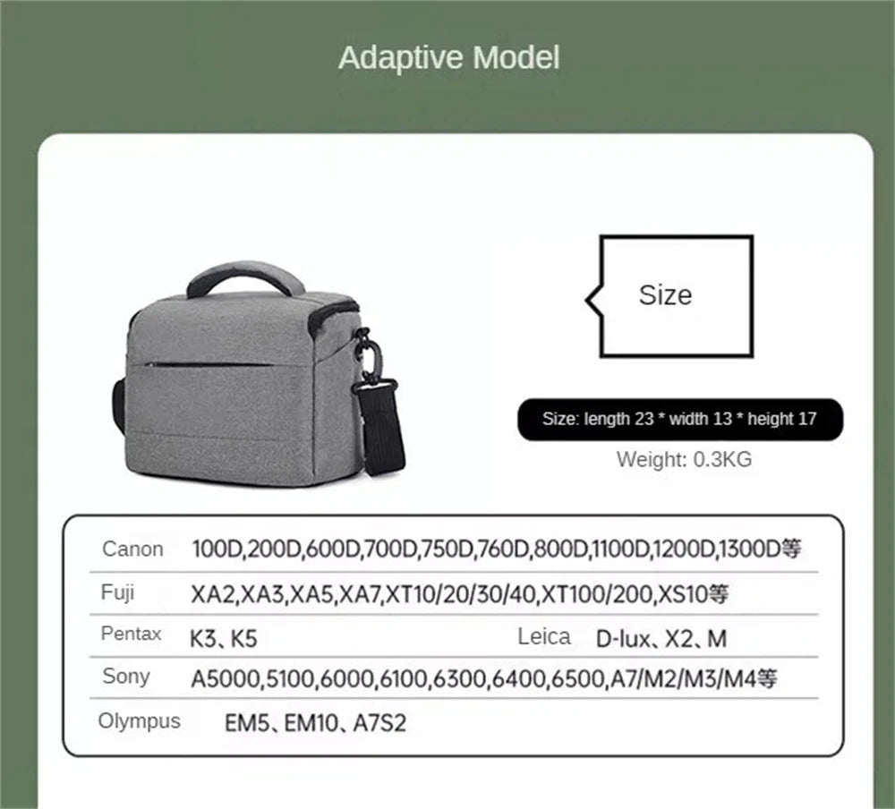 DSLR Crossbody Shoulder Camera Bag