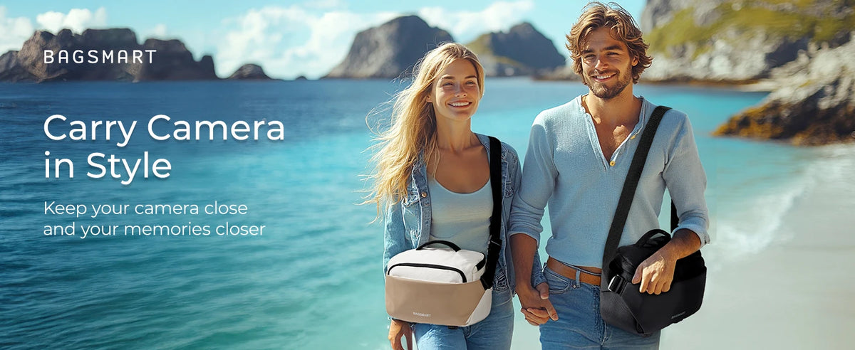BAGSMART Camera Sling Bag with Tripod Holder