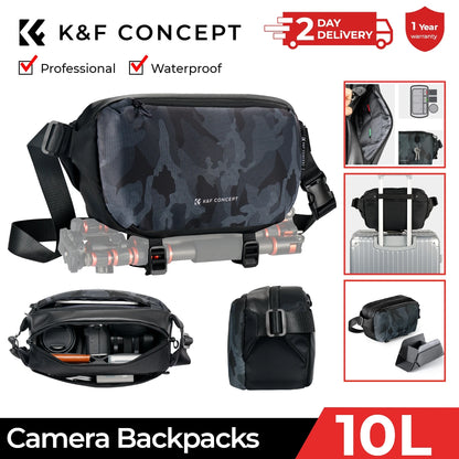 K&F Concept 10L/12L Camera Sling Bag for DSLR & Mirrorless Cameras