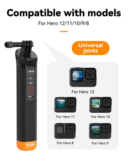TELESIN Floating Selfie Stick with Remote for GoPro HERO - CameraHUB