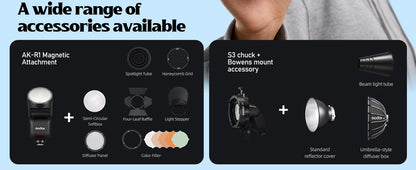 Godox V1 Mid TTL Li-Ion Round Head Camera Flash - V1 mid UK