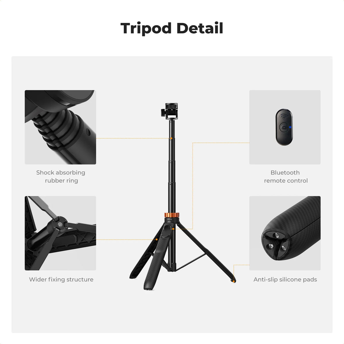 K&F MS24 175cm Phone Selfie Stick Tripod