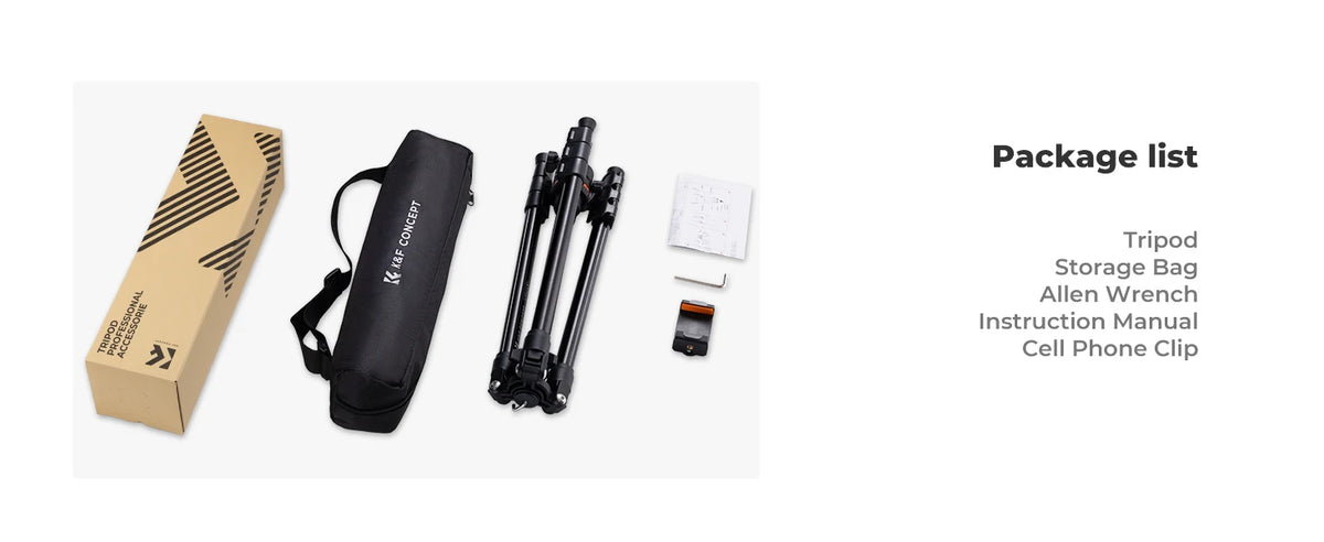 K&F 178cm Aluminium Travel Tripod with Ball Head