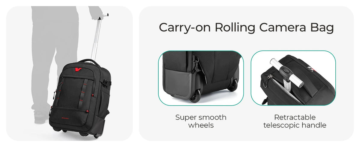 BAGSMART Rolling Camera Bag Backpack