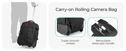 BAGSMART Rolling Camera Bag Backpack