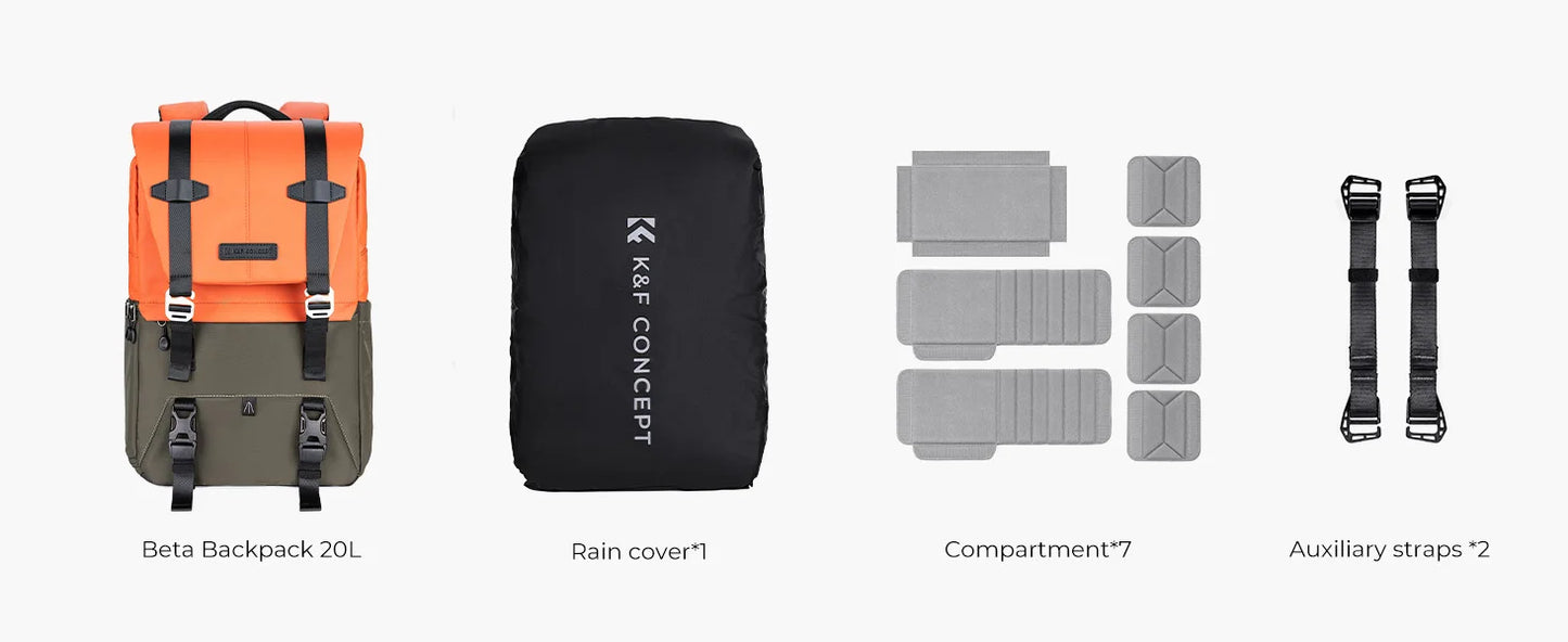 K&F Concept Camera Backpack with 15.6-Inch Laptop Compartment
