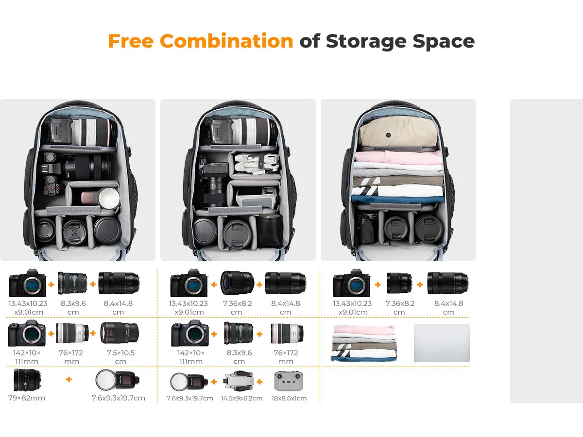 K&F 25L Camera Backpack with Tripod Holder