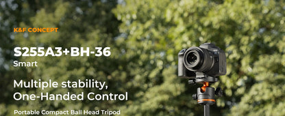 K&F S255A3 190cm Camera Tripod with Phone Clip and Remote