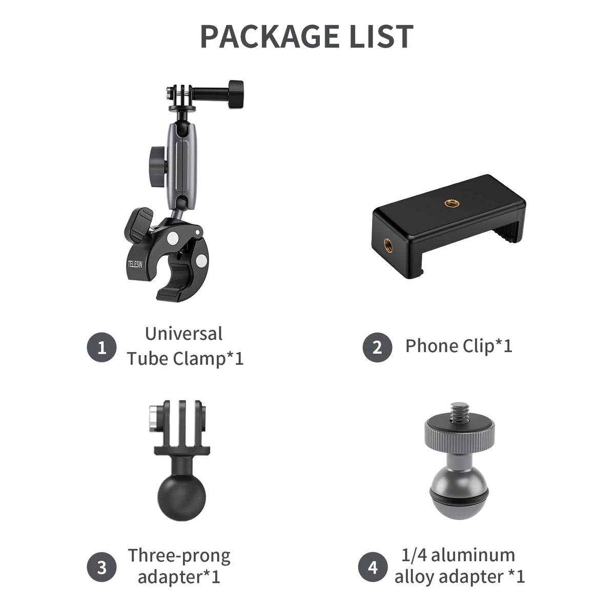 TELESIN 360° Super Clamp & Magic Arm Camera Mount
