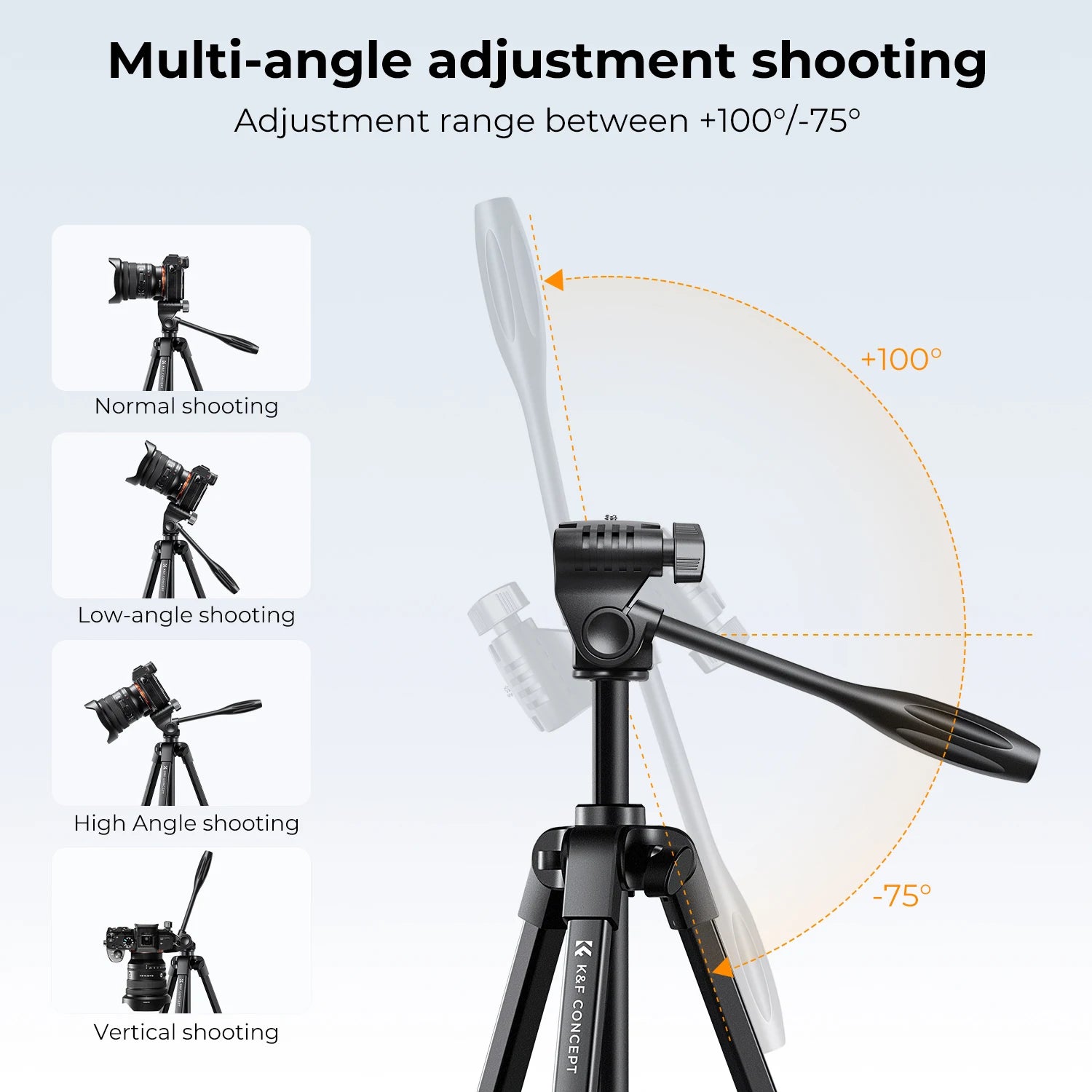 K&F Concept B174A1 1.5m Aluminium Phone & Camera Tripod