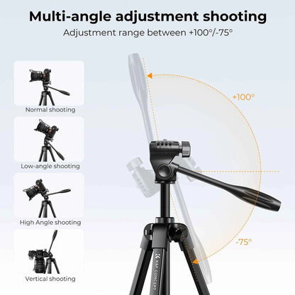 K&F B174A1 152cm Aluminium Tripod with Bluetooth Remote