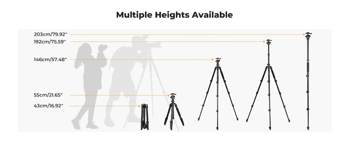K&F O275A5 192cm Detachable Monopod Camera Tripod