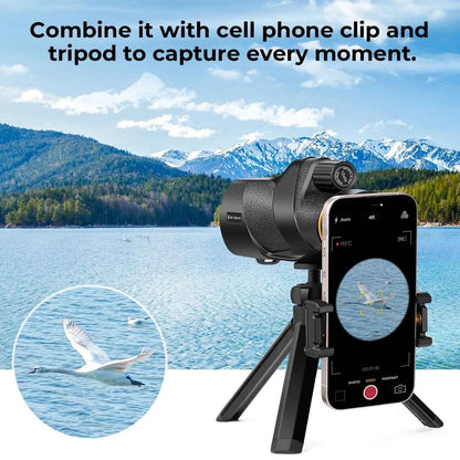 K&F 12x50 Waterproof Monocular Telescope with Phone Adapter