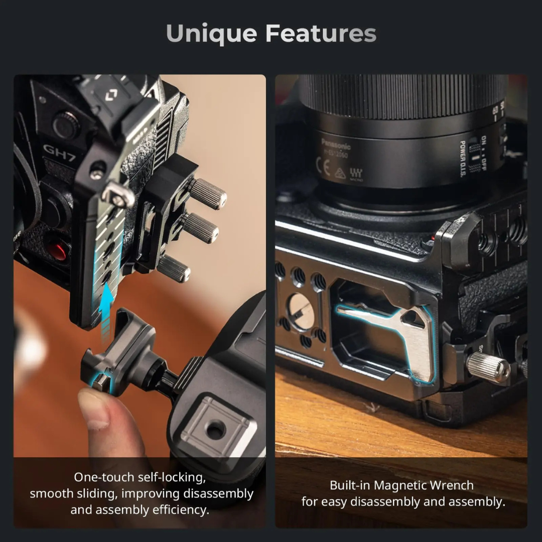SmallRig HawkLock Quick Release Cage Kit for Panasonic Lumix GH7 / GH6