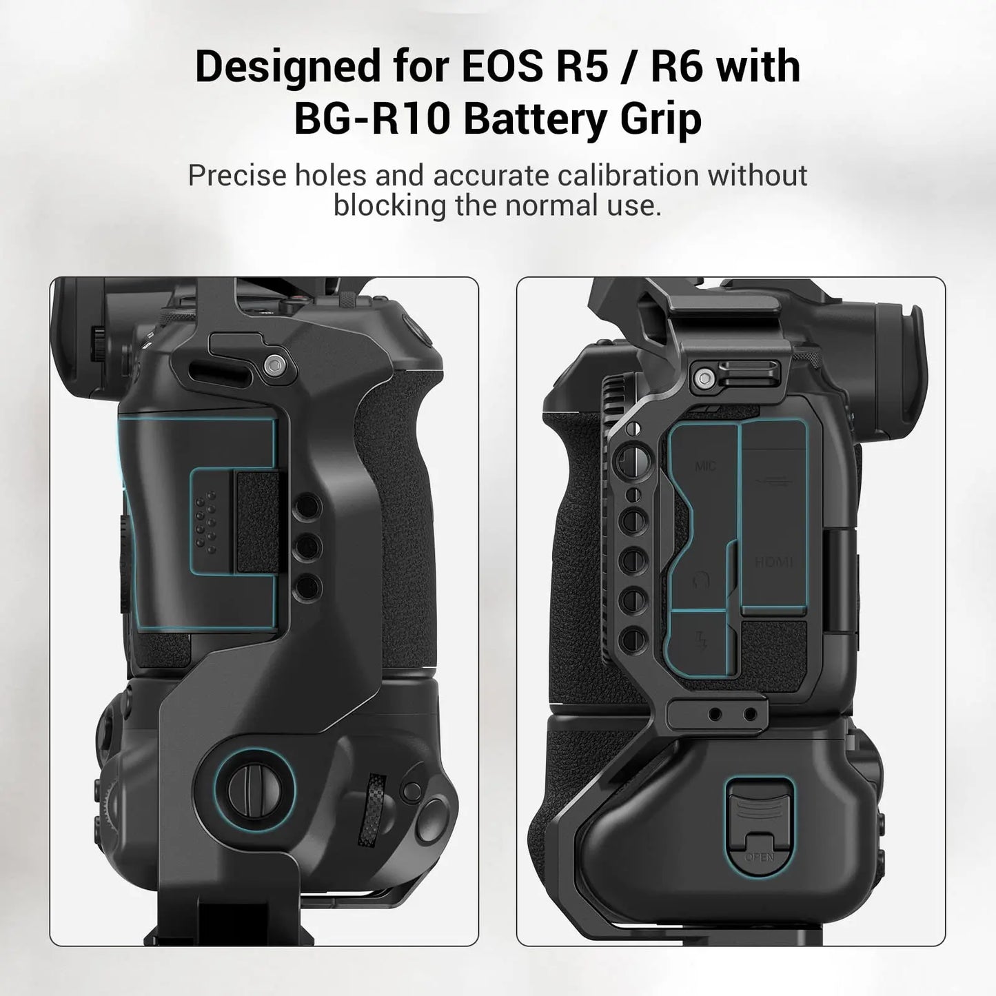 SmallRig Camera Cage for Canon EOS R5 / R6 / R5 C with BG-R10 Battery Grip