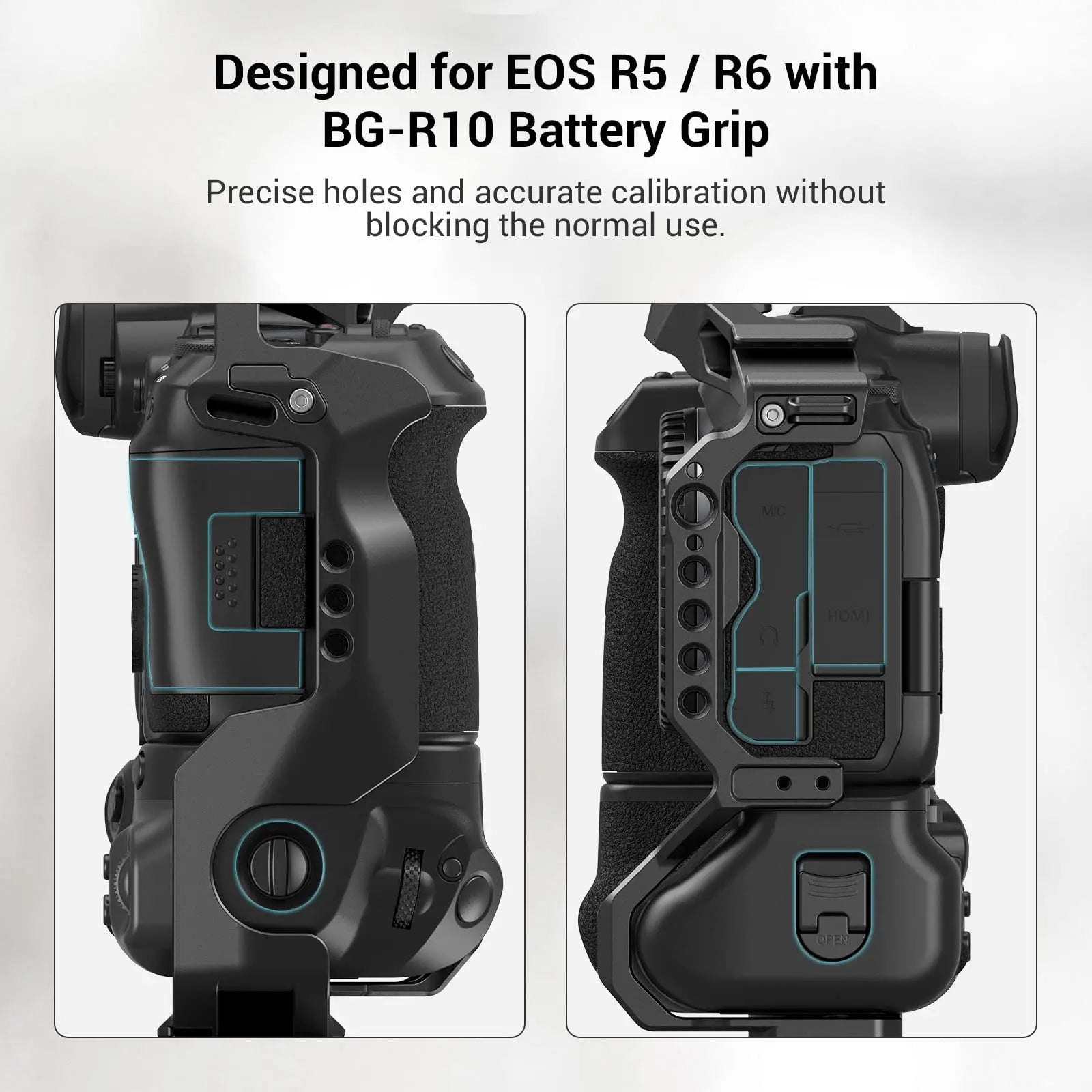 SmallRig Camera Cage for Canon EOS R5 / R6 / R5 C with BG-R10 Battery Grip