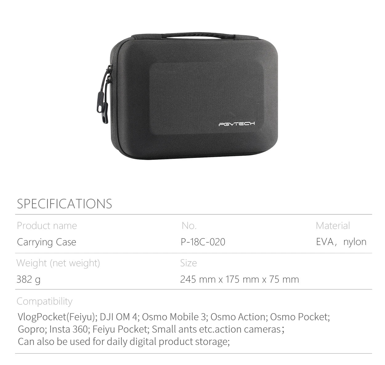 PGYTECH Action Camera Carrying Case
