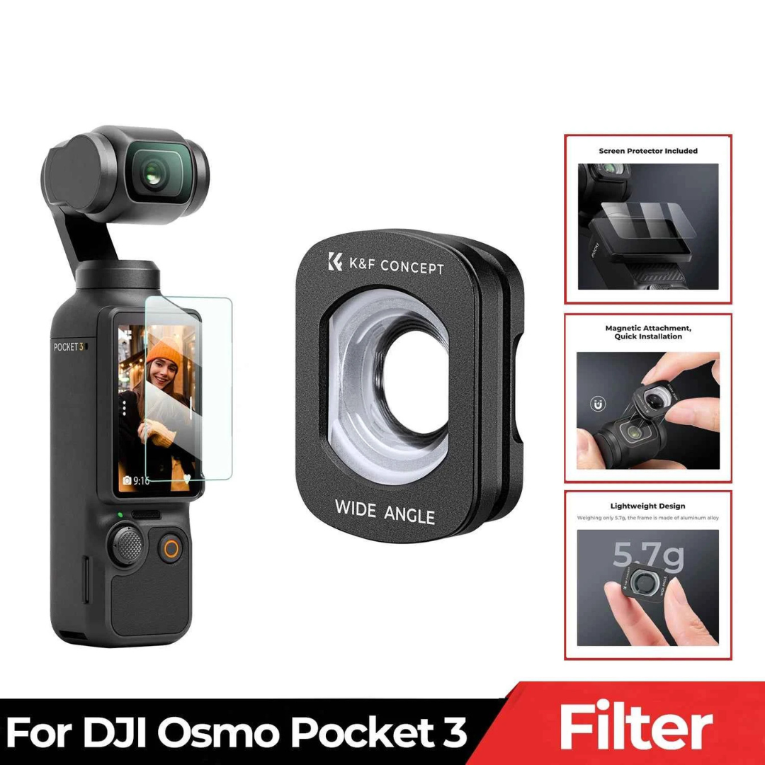 K&F Magnetic Wide-Angle Filter for DJI Osmo Pocket 3 - CameraHUB