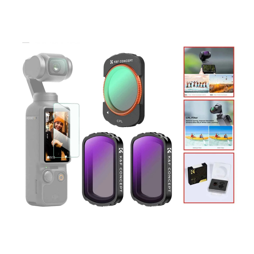 K&F Filter Kit for DJI Osmo Pocket 3 - CameraHUB