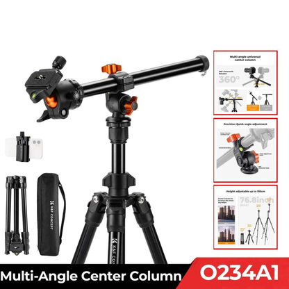 K&F 76 inch Multi-Angle Camera Tripod - CameraHUB