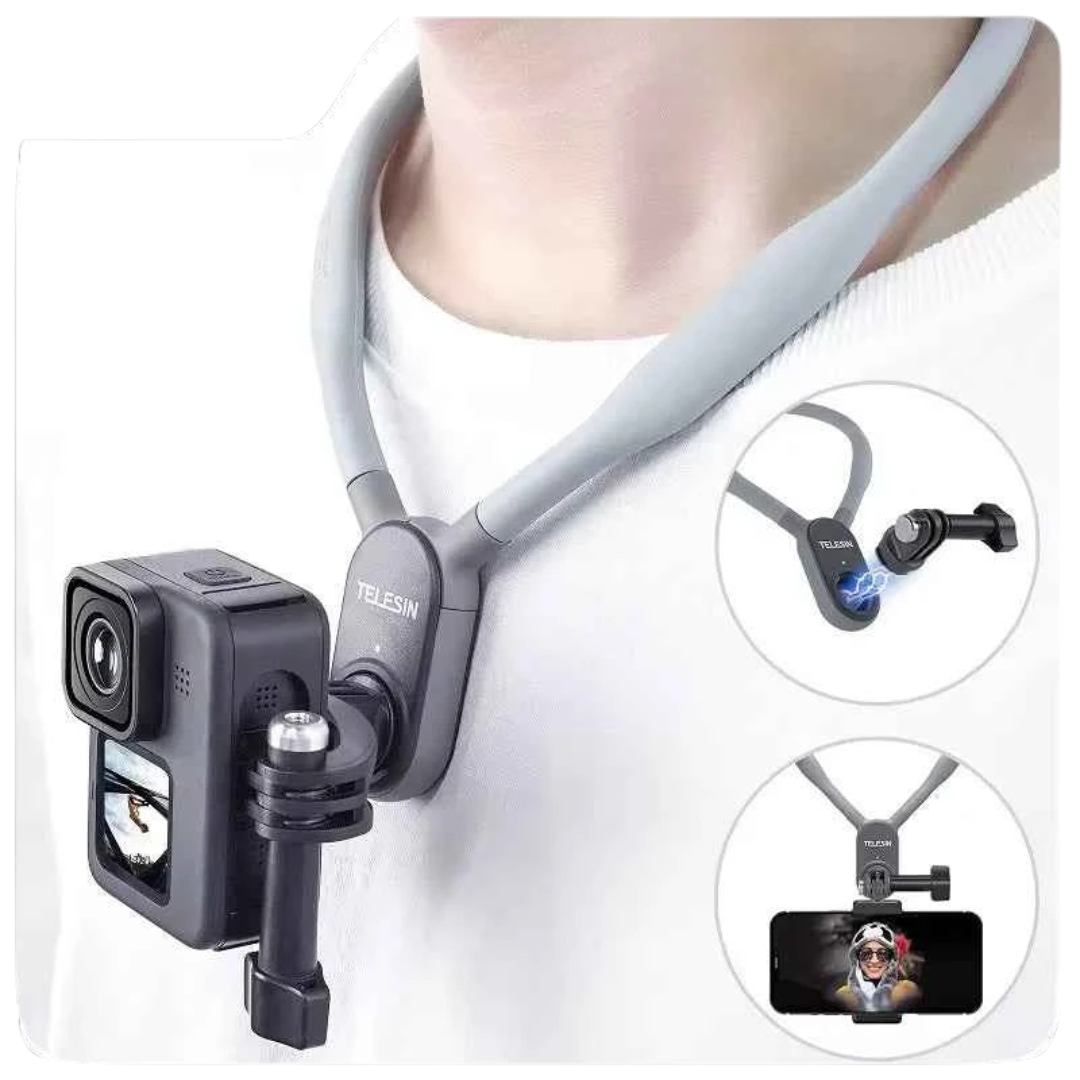 TELESIN Silicone Neck Mount for Action Cameras & Phones