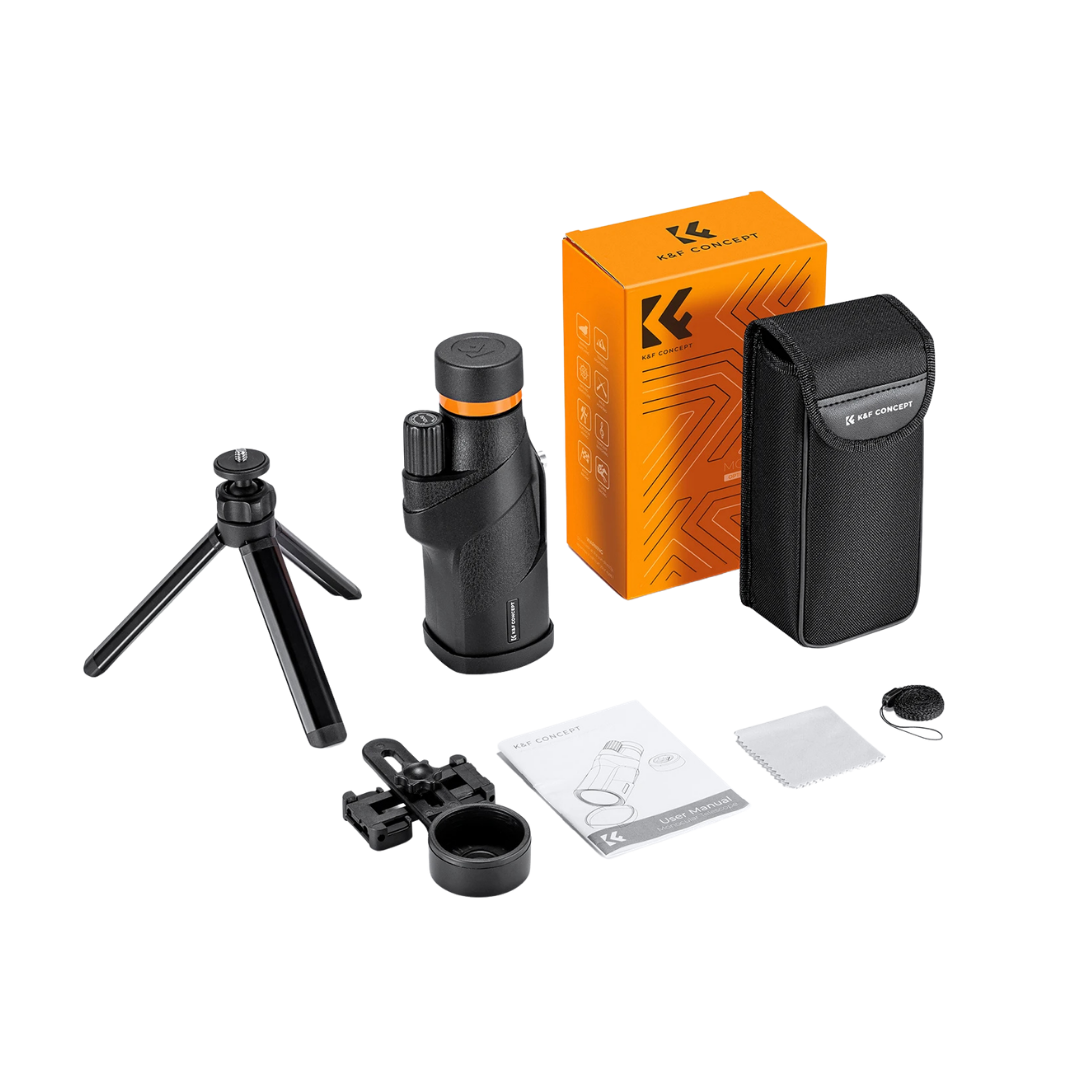 K&F 12x50 Waterproof Monocular Telescope with Phone Adapter