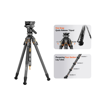 COMAN T1/T1S V5 Carbon Fibre Tripod with Video Head