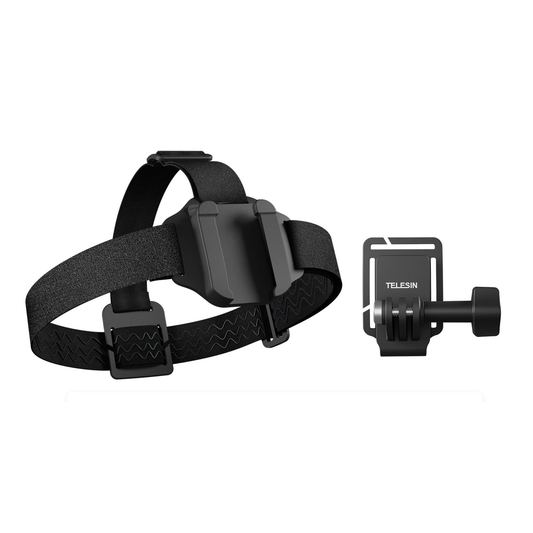 TELESIN 2-in-1 Action Camera Head Strap & Hat Clip