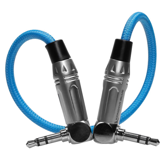 Kondor Blue 10 inch 3.5mm to 3.5mm right-angle timecode cable