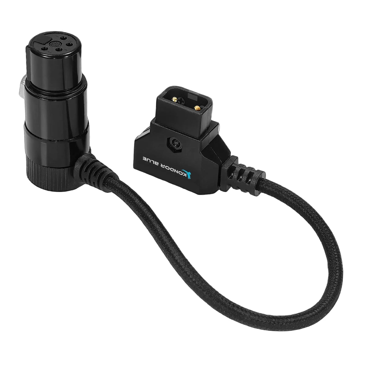 Kondor Blue 6in D-Tap to 4-Pin XLR Female Right-Angle Power Cable